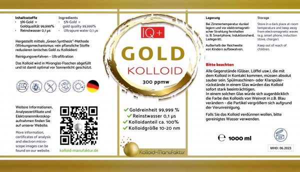 Etikett Gold Kolloid 1000ml