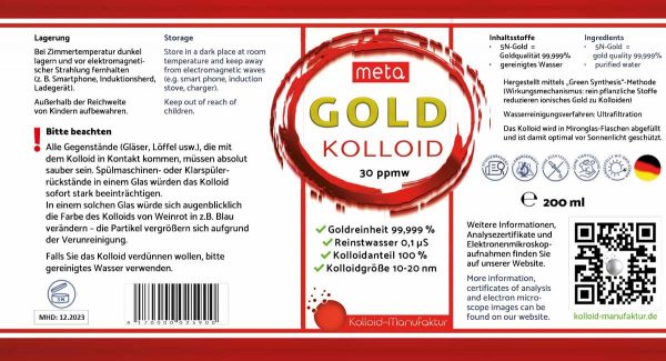 meta gold kolloid etikett